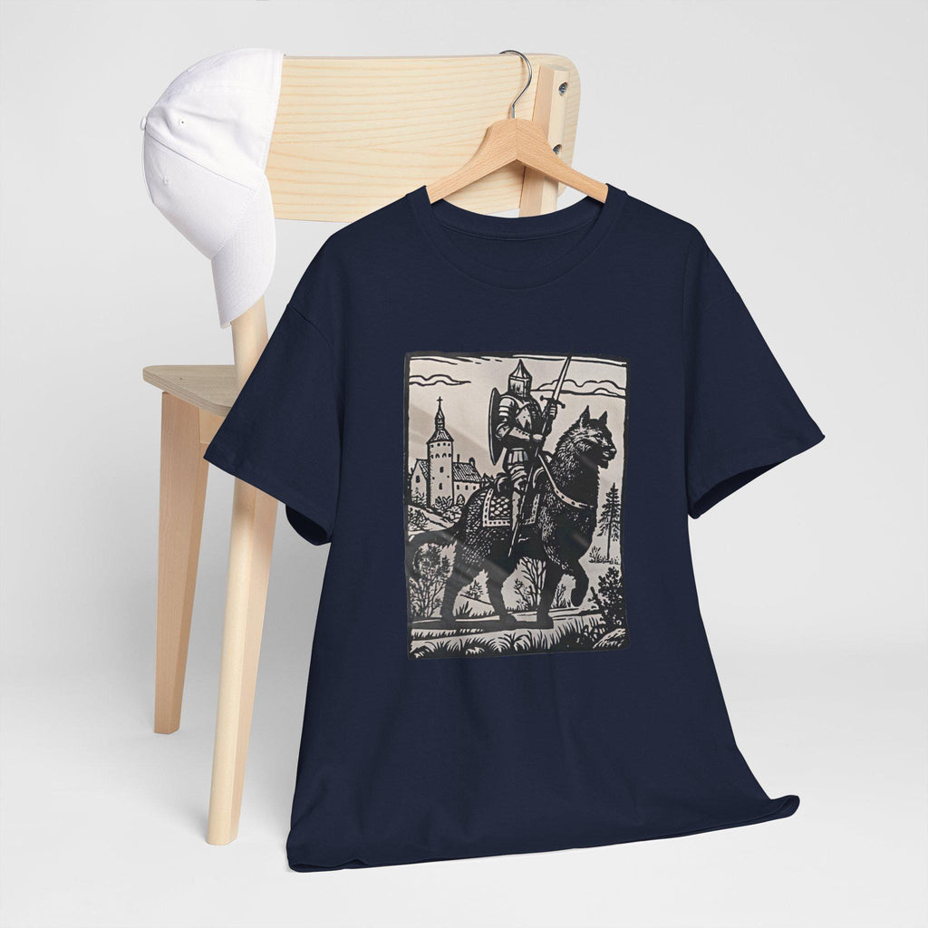 Knight Riding Cat T-Shirt: Castlecore Medieval Graphic Tee