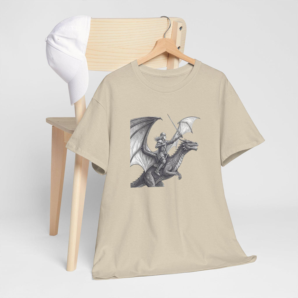 Dragonrider Graphic Tee: Mythical Fantasy Rider Cotton Shirt