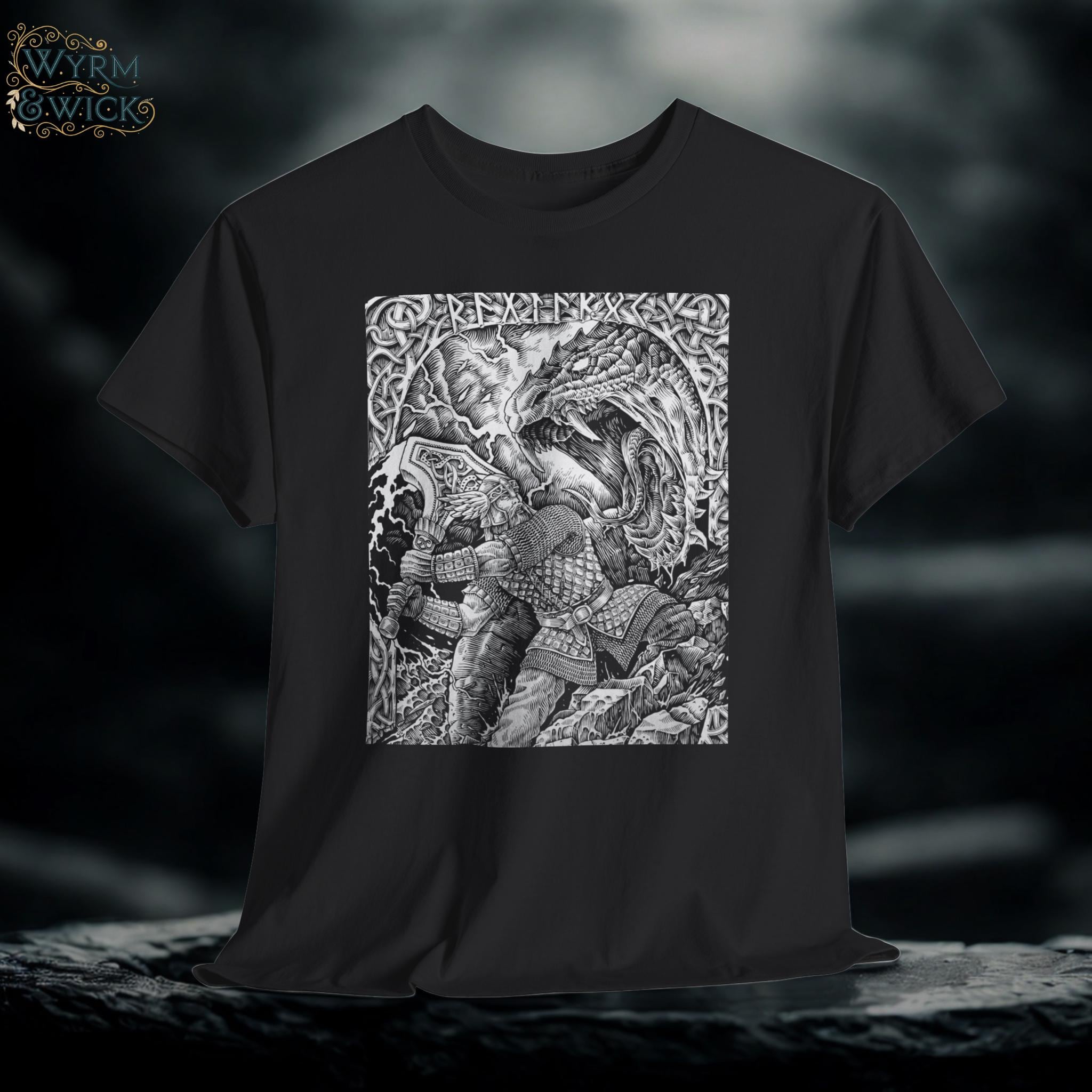 Thor at Ragnarok Norse Mythology T-Shirt | Viking God Graphic Tee
