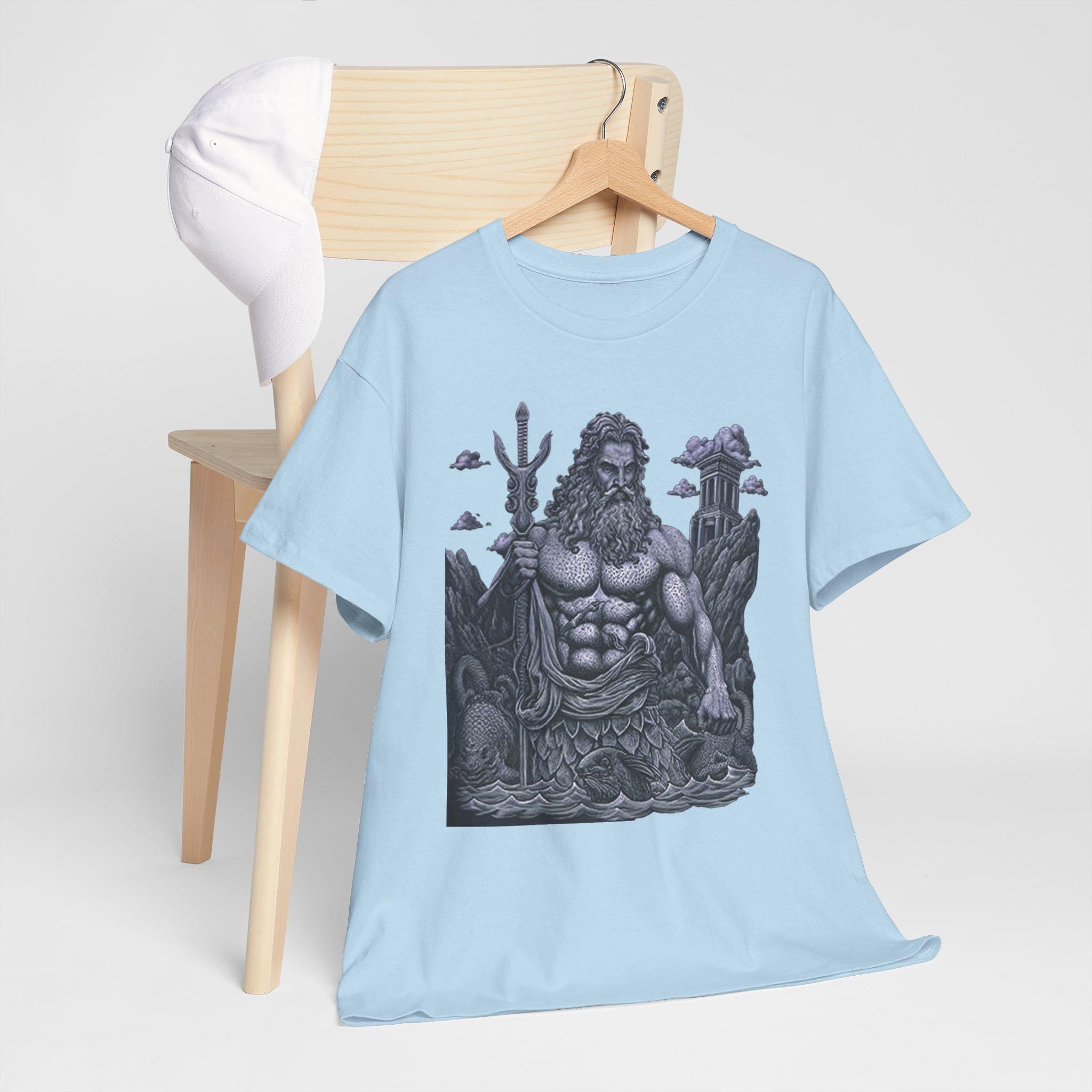 Poseidon Graphic Tee: Greek Mythology Ocean God T-Shirt