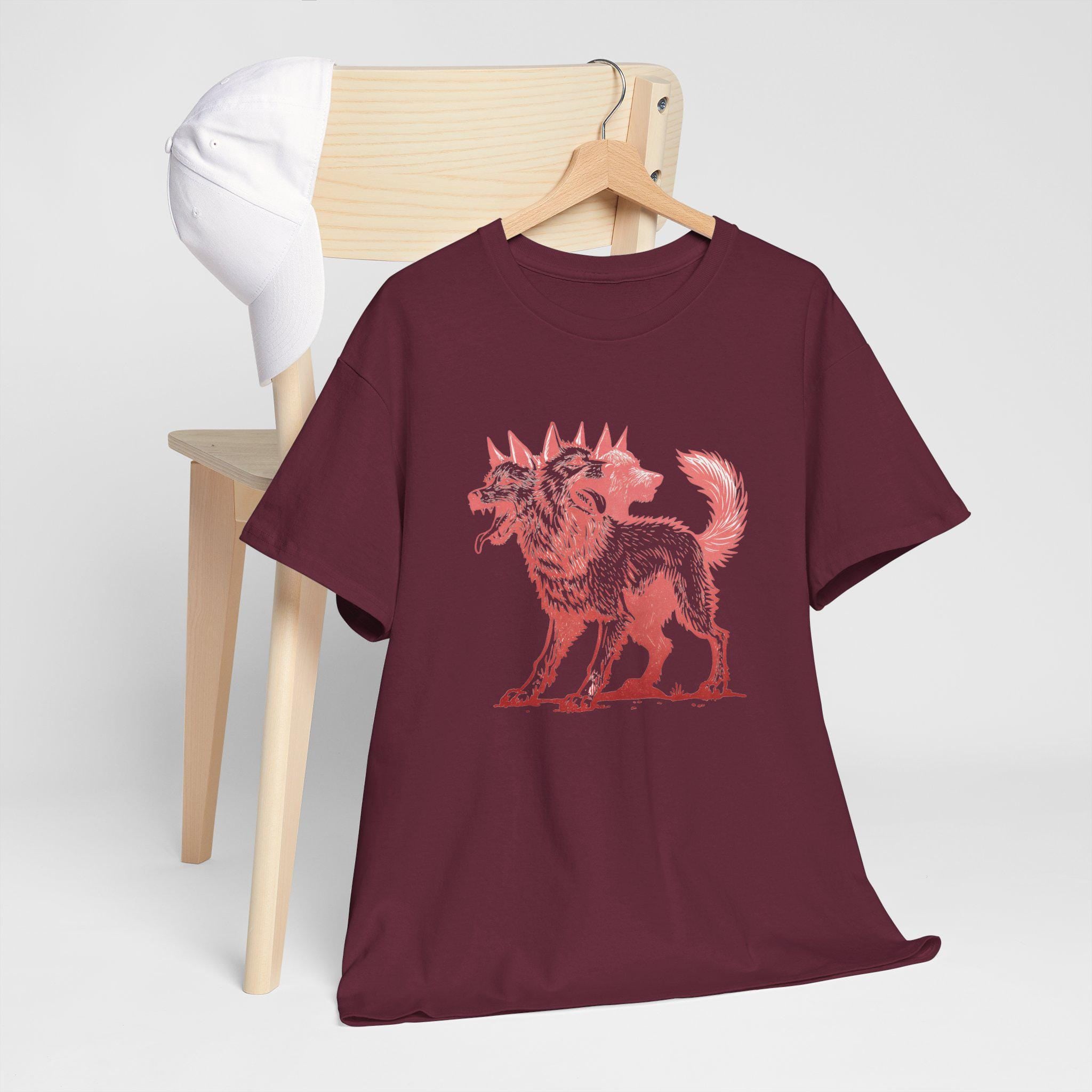 Cerberus Graphic Tee: Three-Headed Dog Mythology Shirt