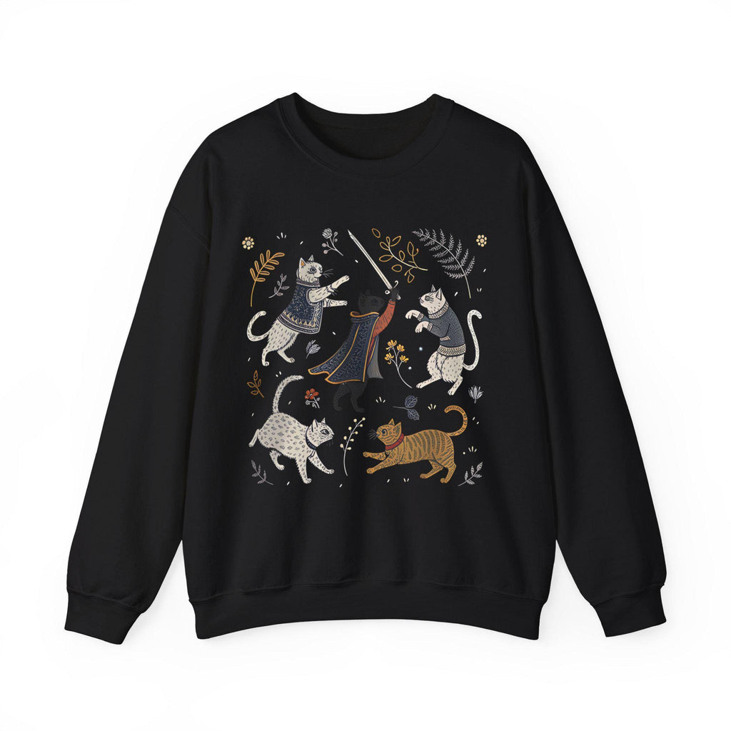 Castlecore Cats Crewneck Sweatshirt | Medieval Graphic