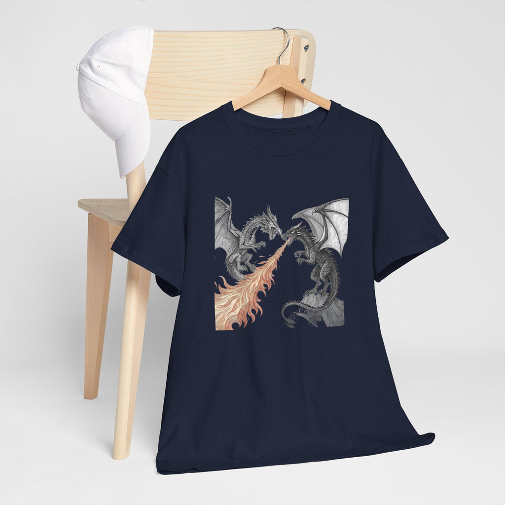 Dragon Battle Graphic Tee: Mythical Creature Unisex T-Shirt