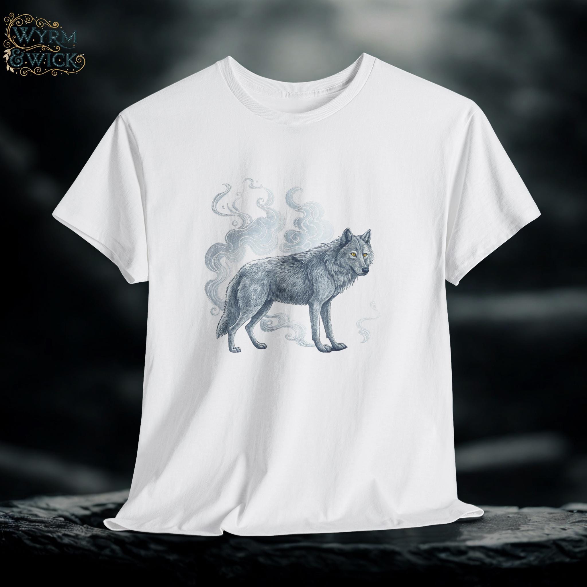 Ethereal Wolf Graphic T-Shirt: Mystical Fantasy Tee