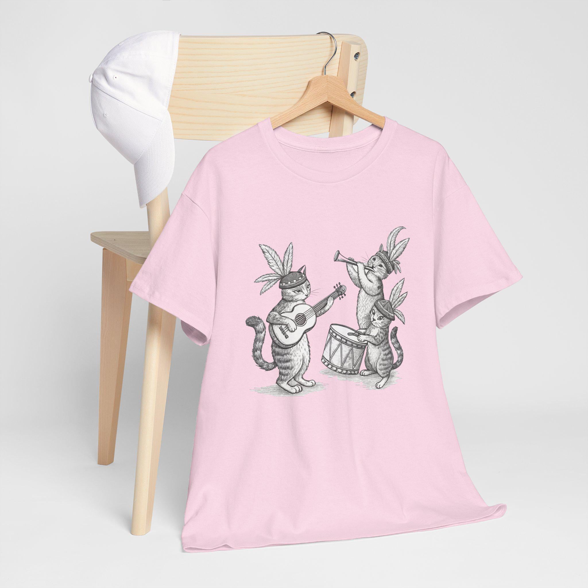 Medieval Cat Band Graphic Tee: Fantasy Mythology Unisex Shirt