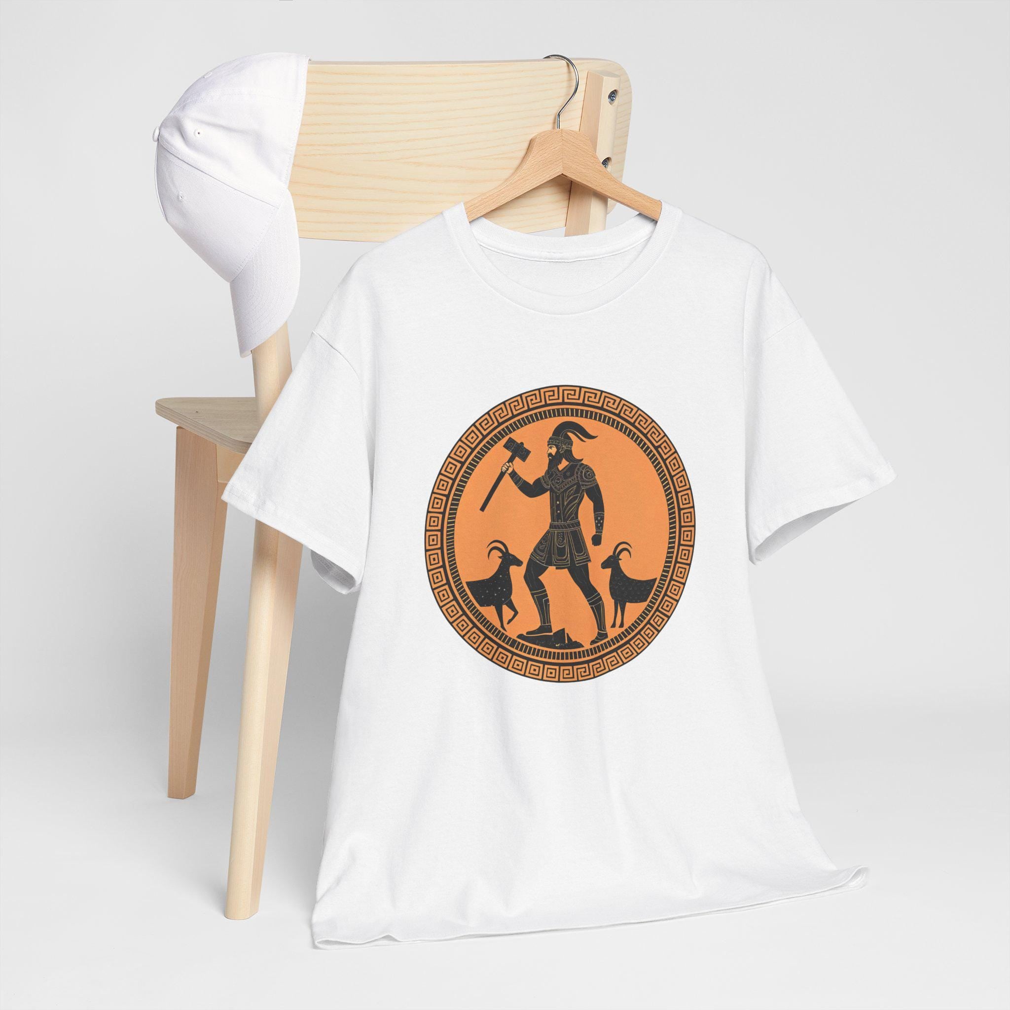 Vintage Thor Graphic Tee: Norse Mythology Pottery Style T-Shirt