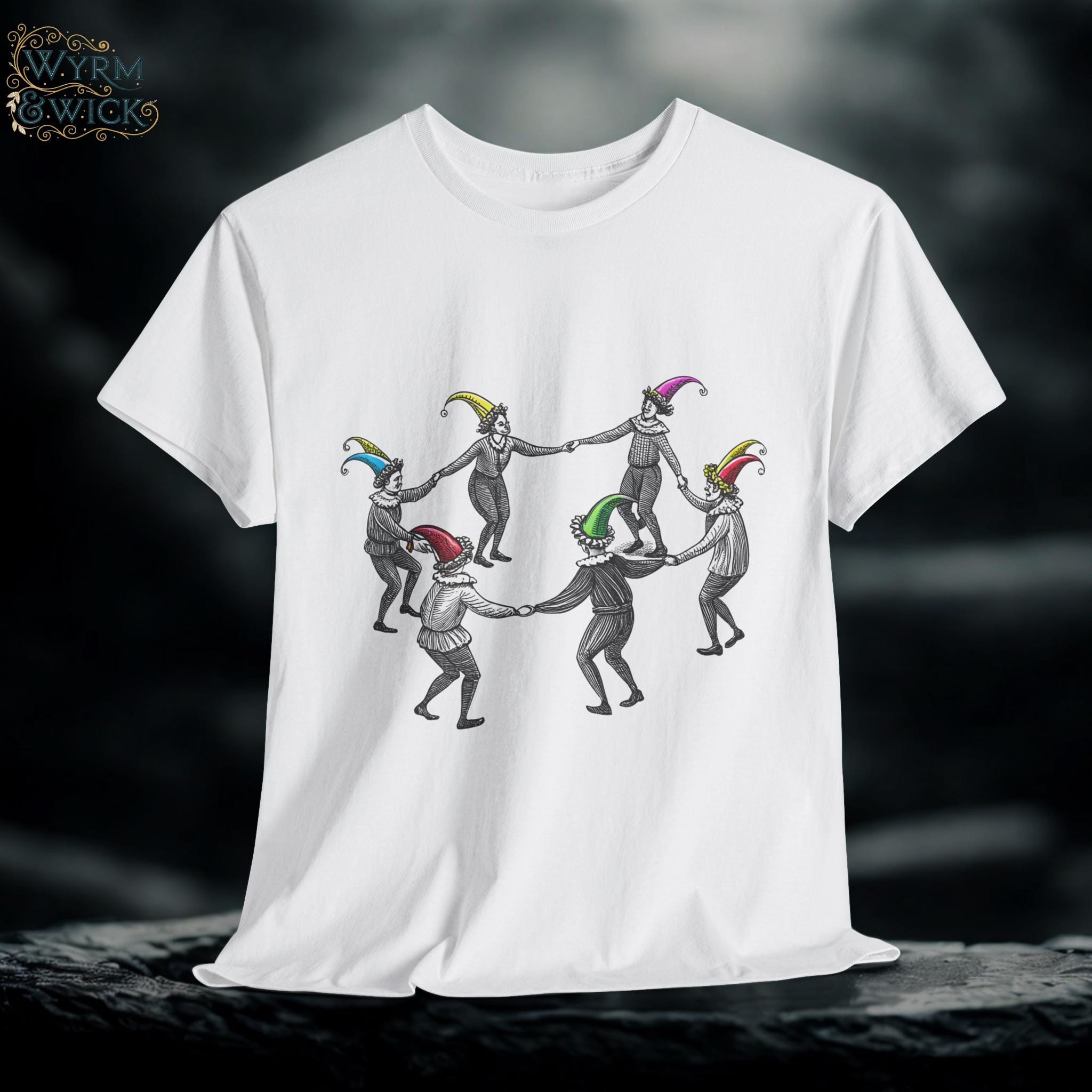 Jesters Party Graphic Tee: Fantasy Medieval Cotton Shirt