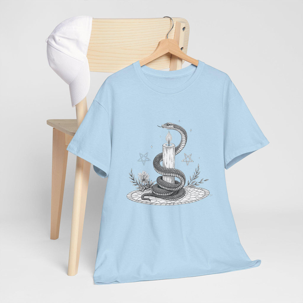 Mythical Serpent Graphic Tee: Hand-Drawn Fantasy Snake Shirt