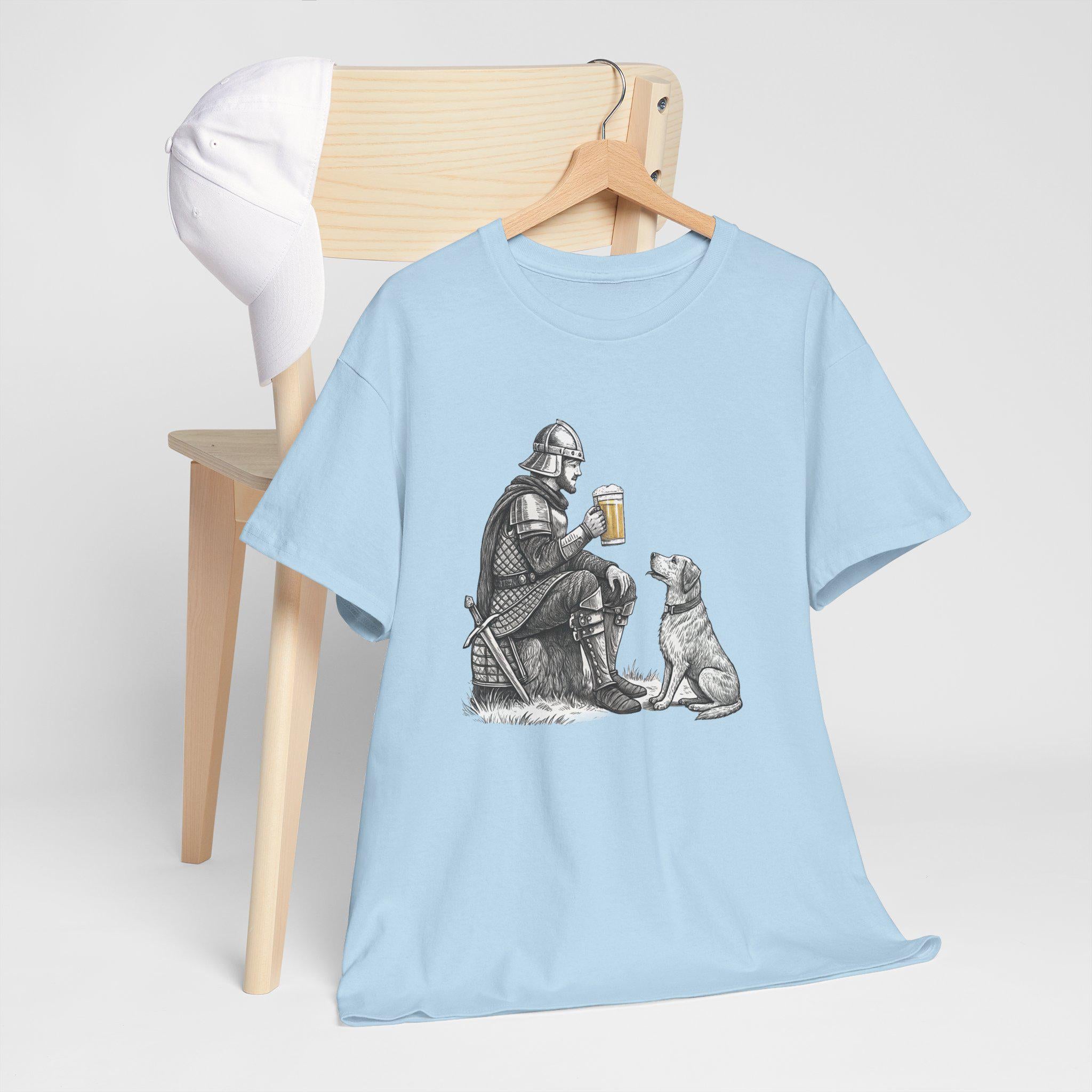 Pint Knight Graphic Tee: Hand-Drawn Medieval Fantasy T-Shirt