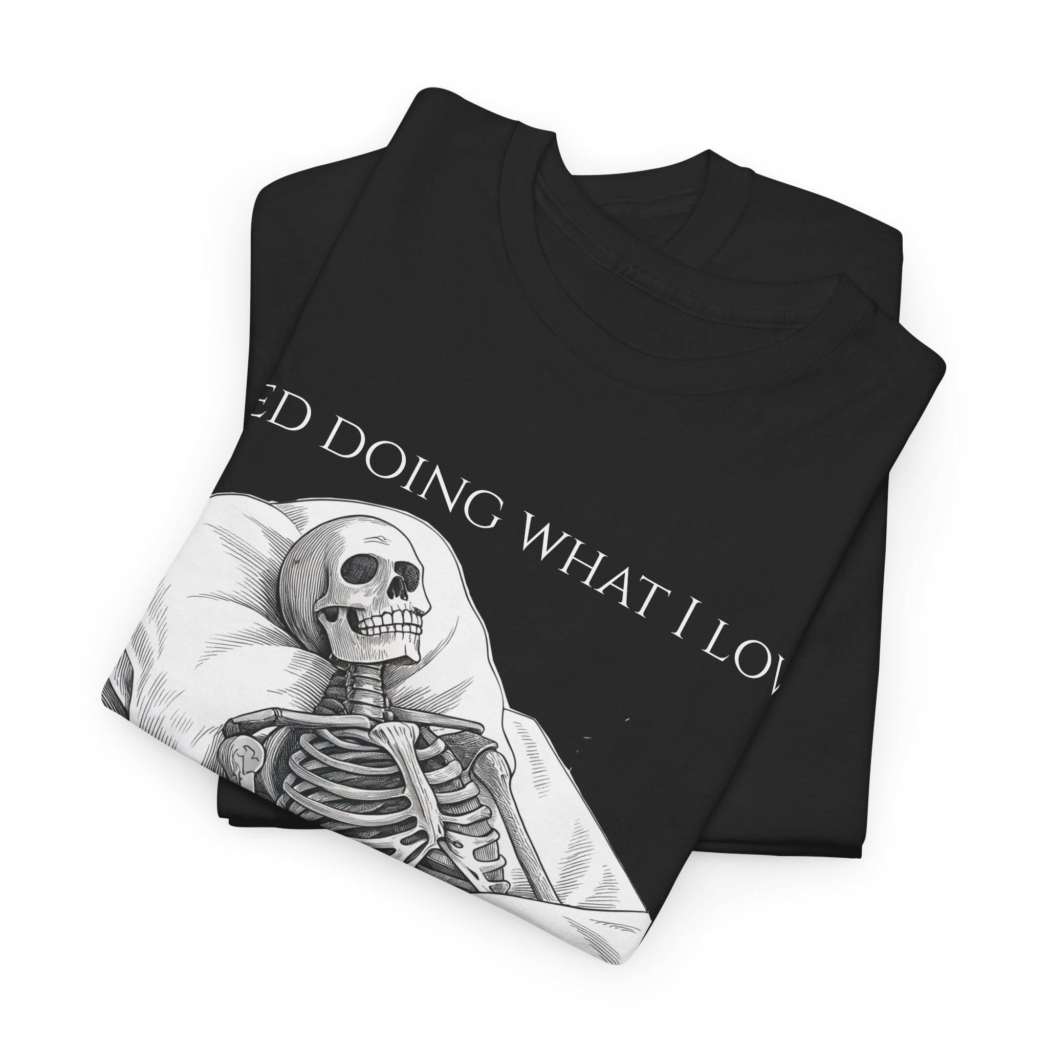 Funny Gothic Skeleton Graphic T-Shirt: Dark Humor Novelty Tee