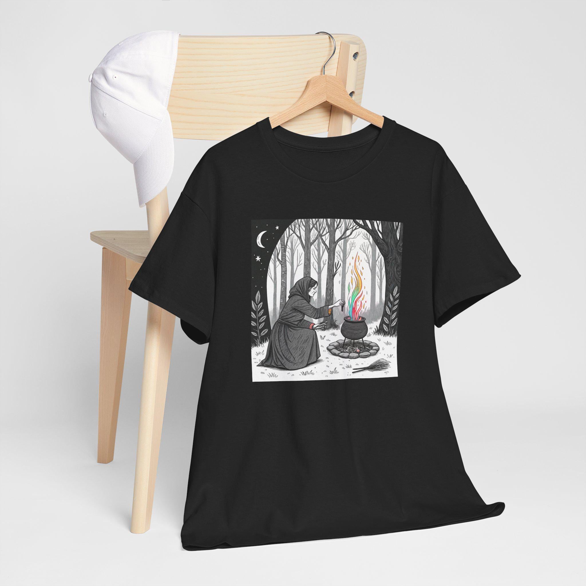 Witch Forest Graphic Tee: Fantasy Nature, Pagan Rituals