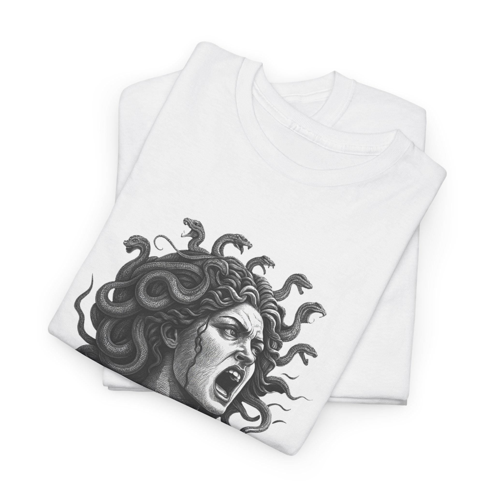 Medusa Graphic Tee: Vintage Mythology Serpent Shirt