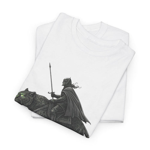 Black Panther Knight T-Shirt: Hand-Drawn Medieval Fantasy Graphic Tee