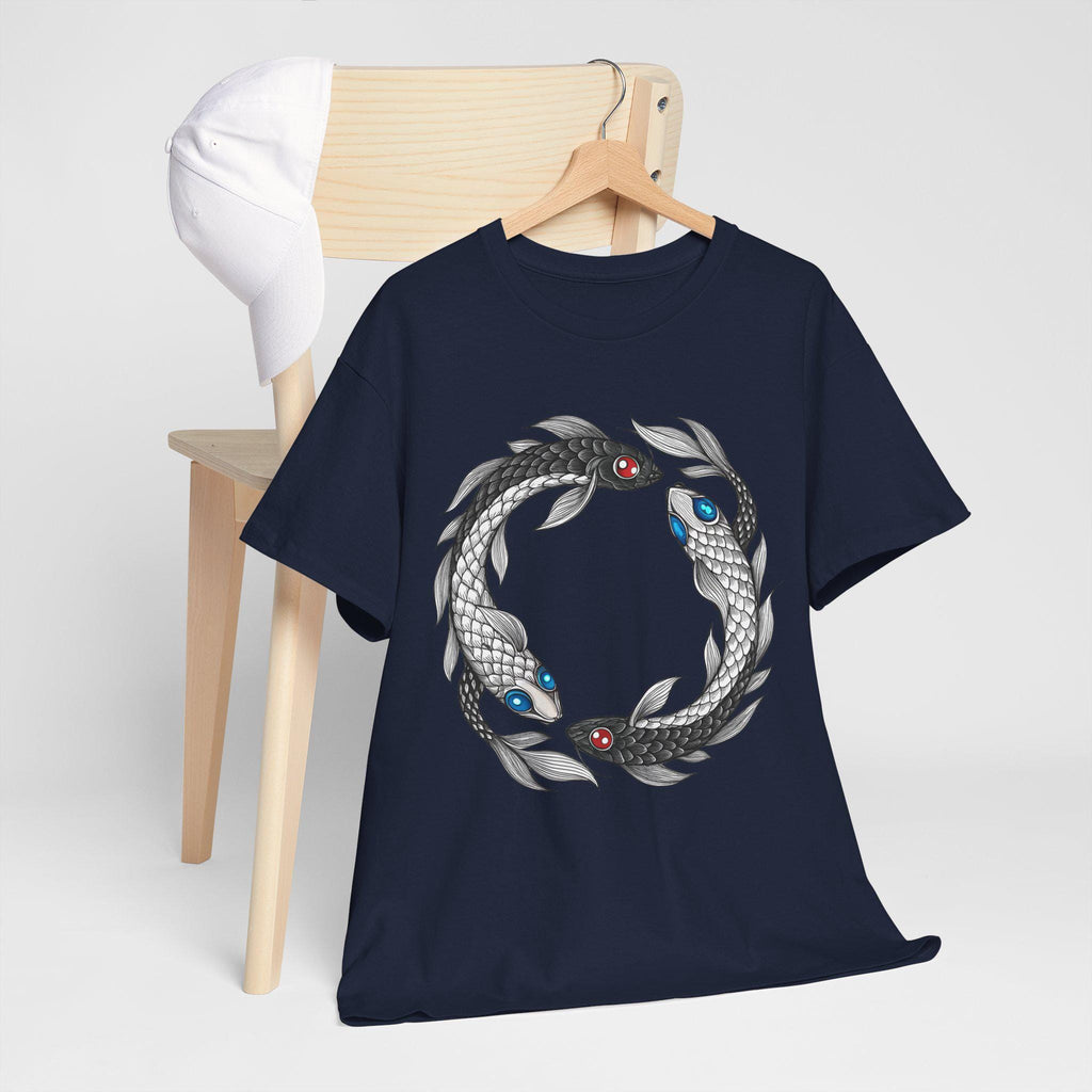 Mythical Koi Fish Graphic Tee: Hand-Drawn Sea Serpent Unisex T-Shirt