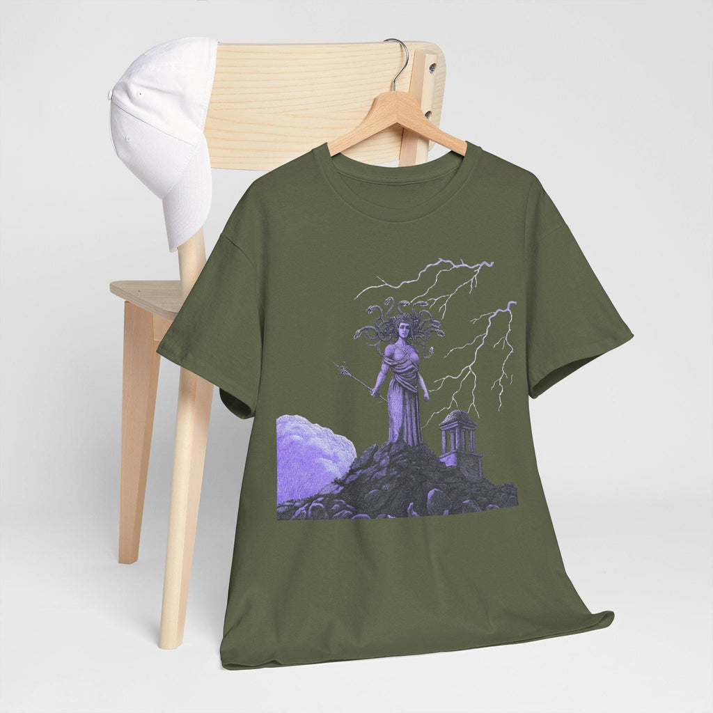Purple Medusa Graphic Tee, Unisex Shirt, Mythology Fantasy Top, Mystic T-Shirt, Mythical Clothing Gift