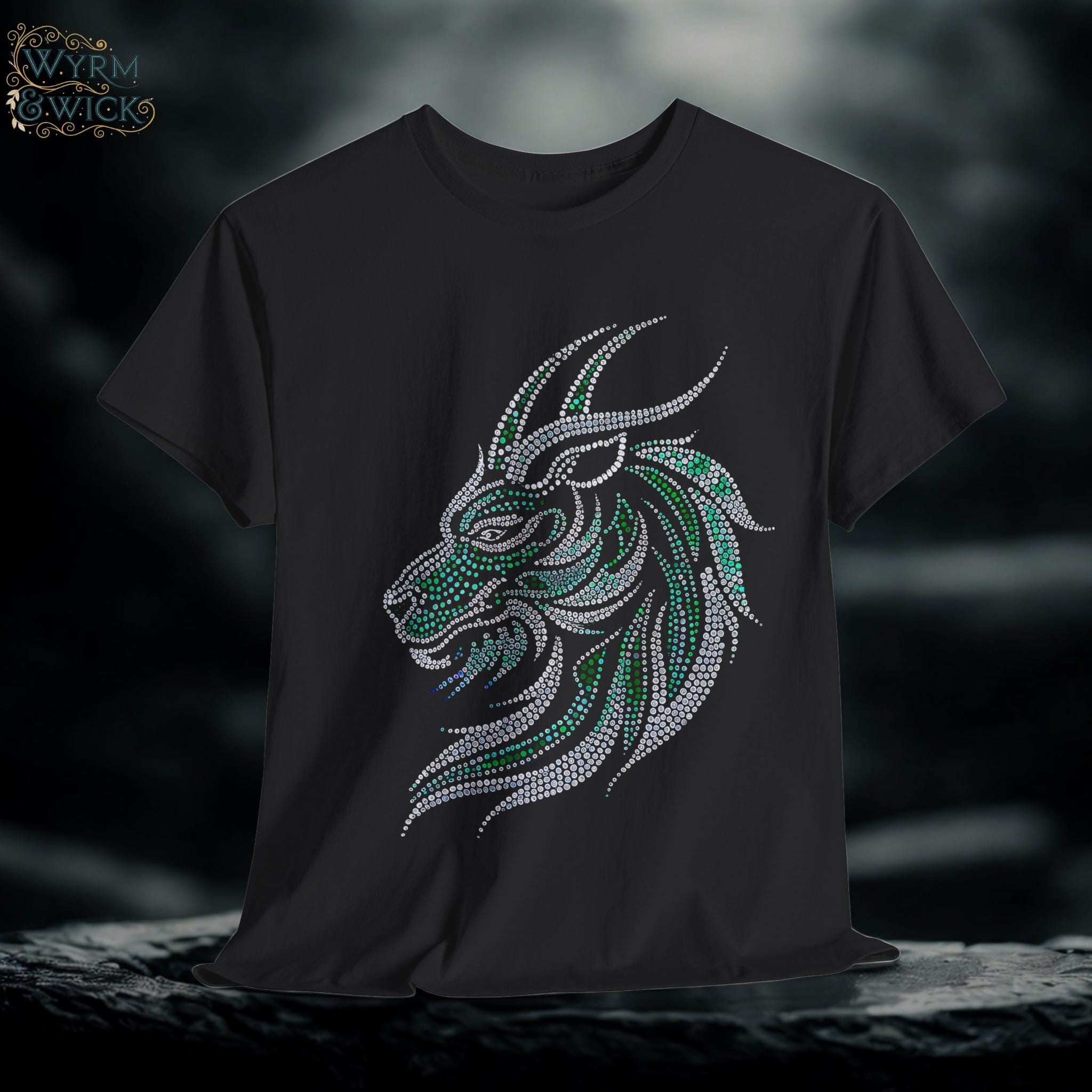 Sequin Dragon Graphic T-Shirt: Medieval Fantasy Unisex Tee