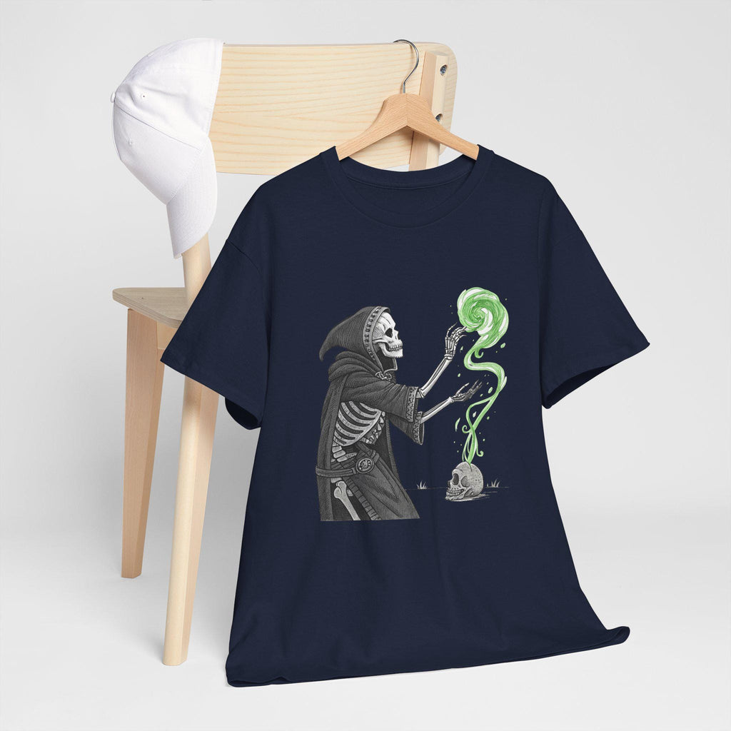 Darth Gothic Skeleton Necromancer Tee: Hand-Drawn Fantasy Graphic