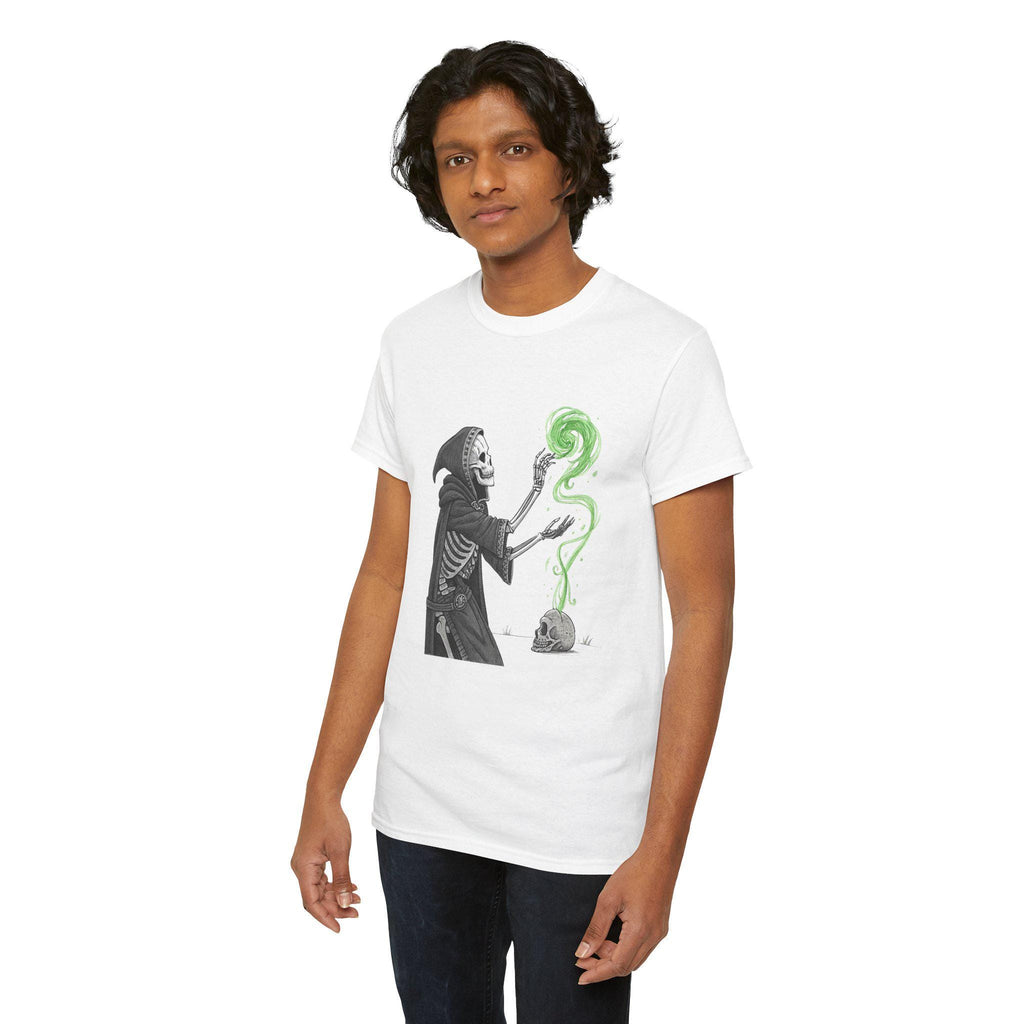 Darth Gothic Skeleton Necromancer Tee: Hand-Drawn Fantasy Graphic