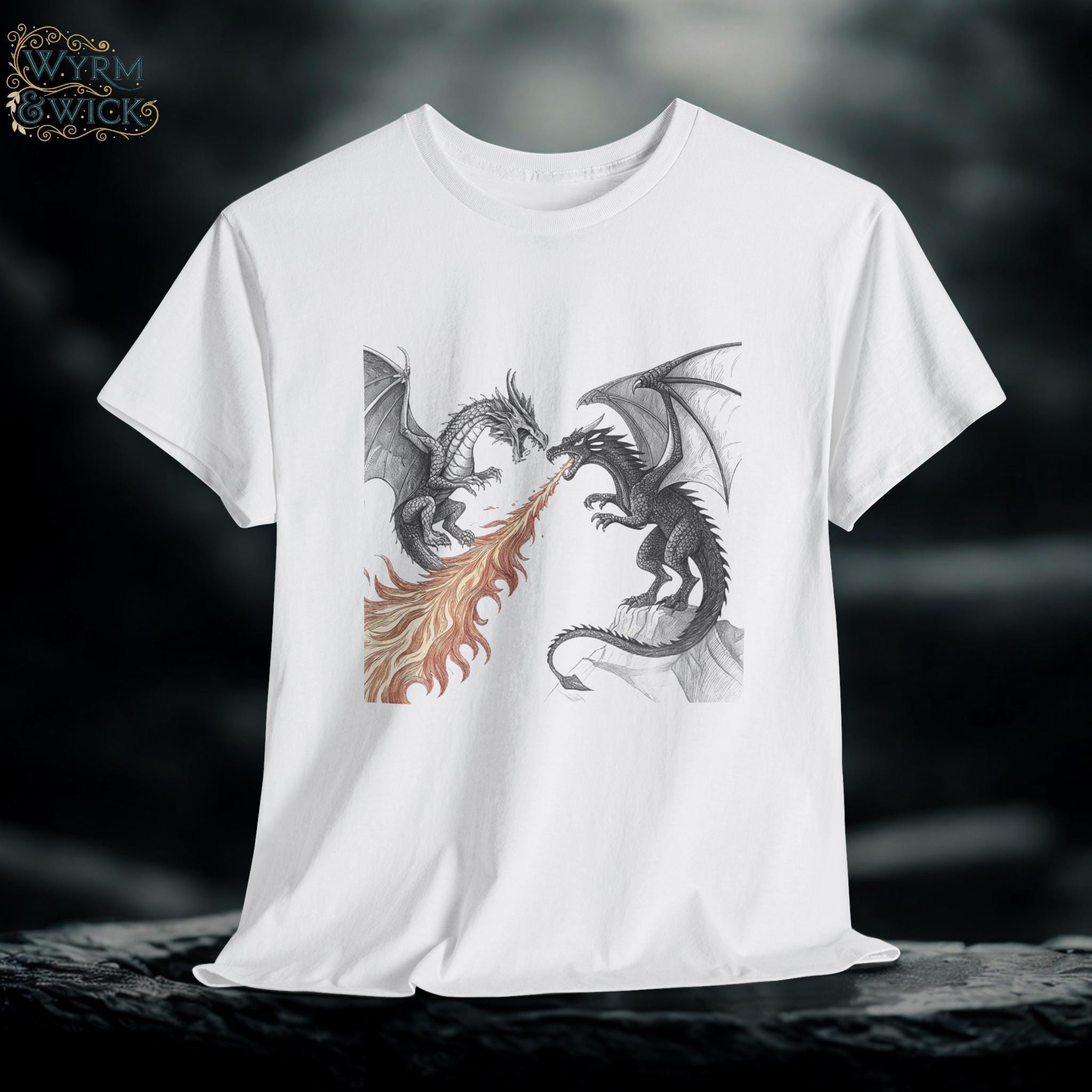 Dragon Battle Graphic Tee: Mythical Creature Unisex T-Shirt