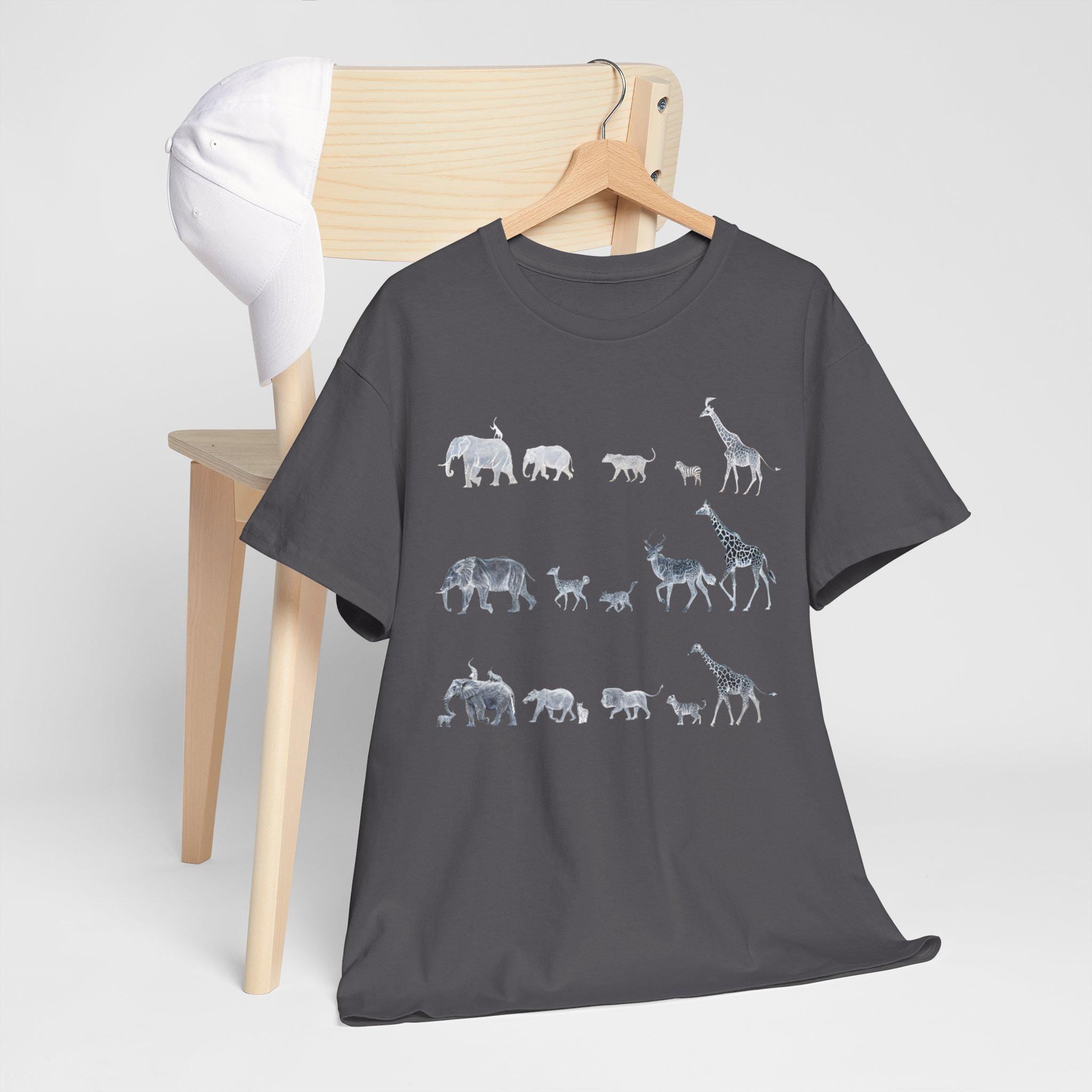 Ethereal Animal Kingdom Graphic Tee: Mythical Animalcore Fashion