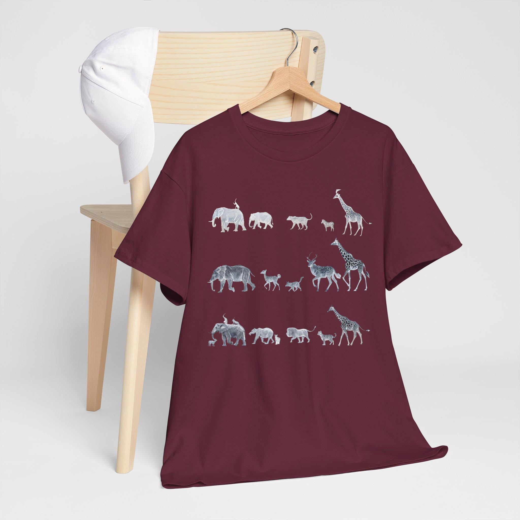 Ethereal Animal Kingdom Graphic Tee: Mythical Animalcore Fashion