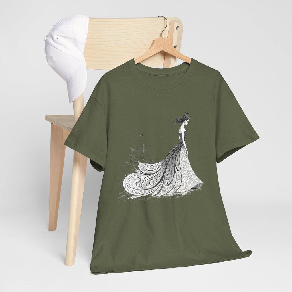 Calligraphy Queen Medieval Fantasy Graphic Tee, Castlecore Artistic Hand Drawn Shirt, Unisex Cotton Top