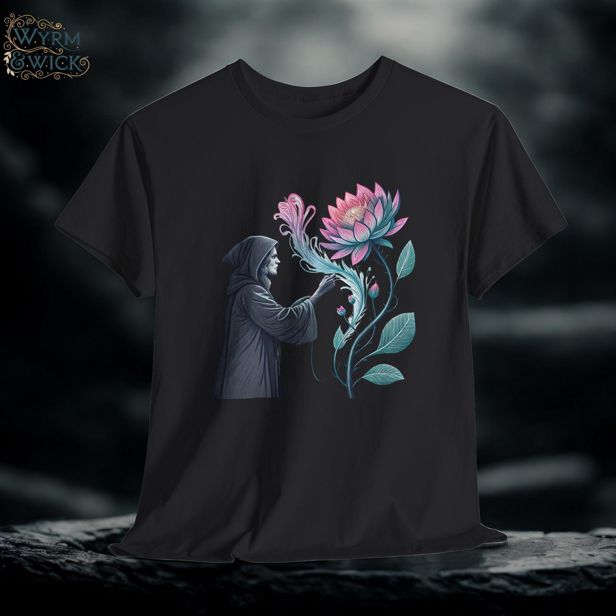Witches Bloom Graphic Tee: Halloween Mystical Cotton T-Shirt