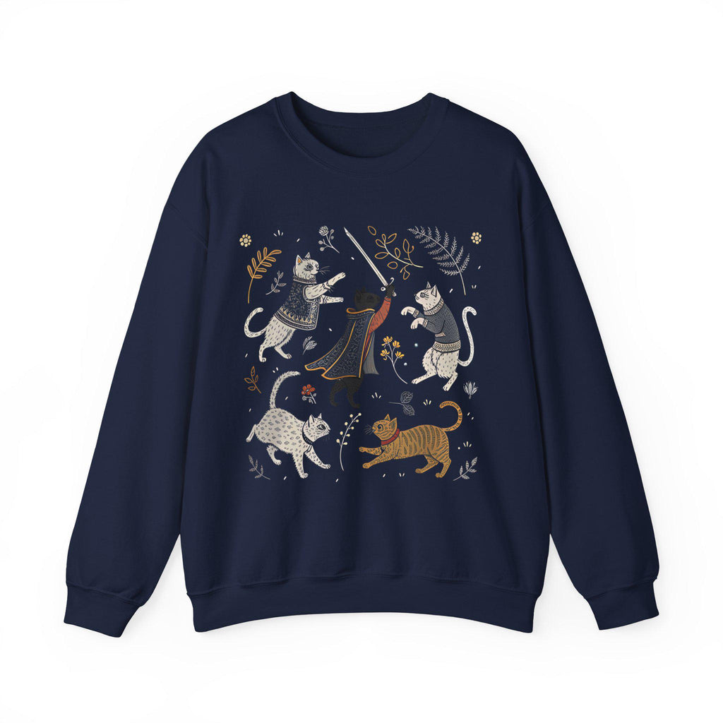 Castlecore Cats Crewneck Sweatshirt | Medieval Graphic