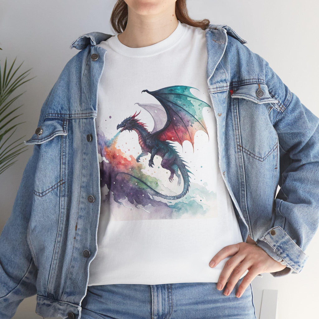 Gothic Dragon Graphic Tee: Medieval Fire-Breathing Shirt