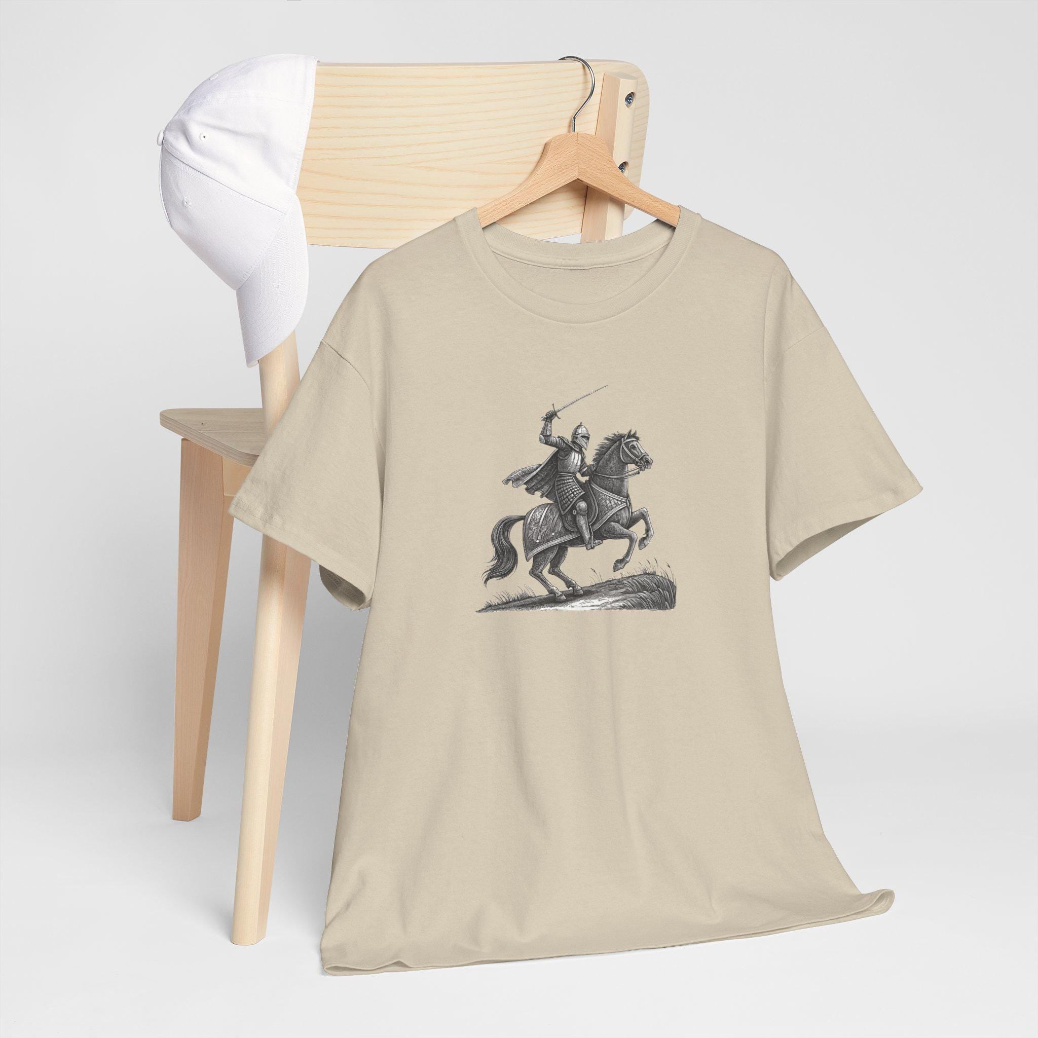 Knight on Horseback Graphic Tee: Medieval Horse Rider T-Shirt