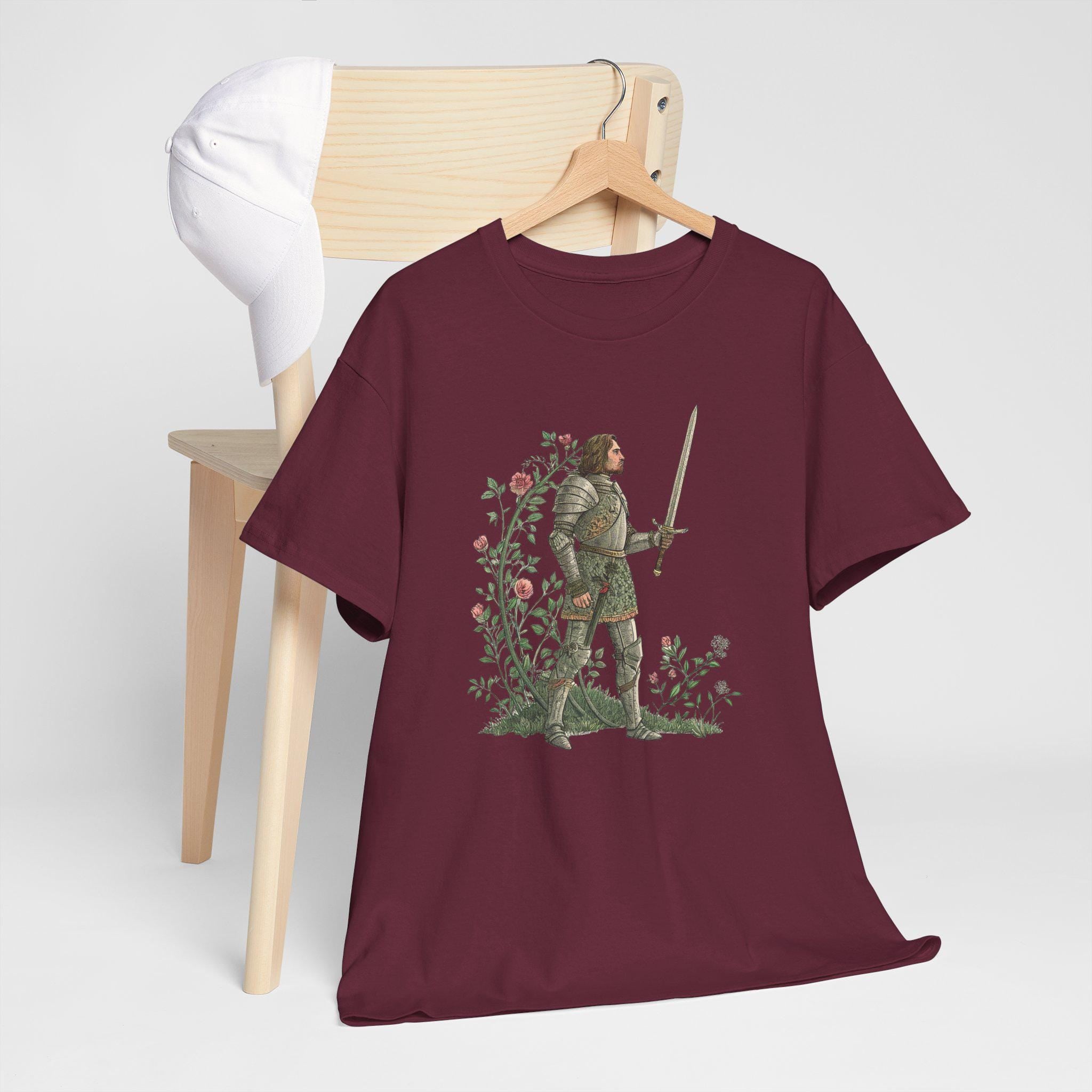 Castlecore Flower Knight Graphic Tee: Medieval Fantasy Unisex Shirt