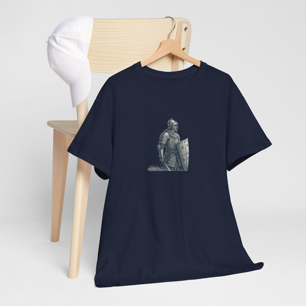 Armored Knight Unisex Cotton Tee: Battle-Ready Renaissance Style