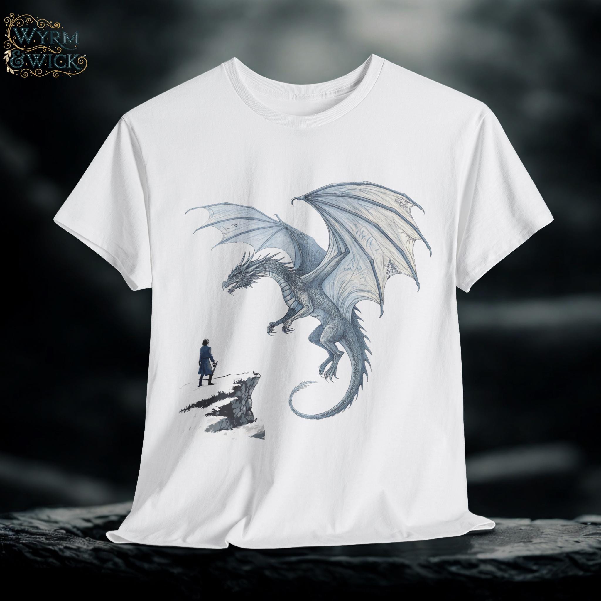 Silver Dragon Graphic Tee: Medieval Fantasy Unisex T-Shirt