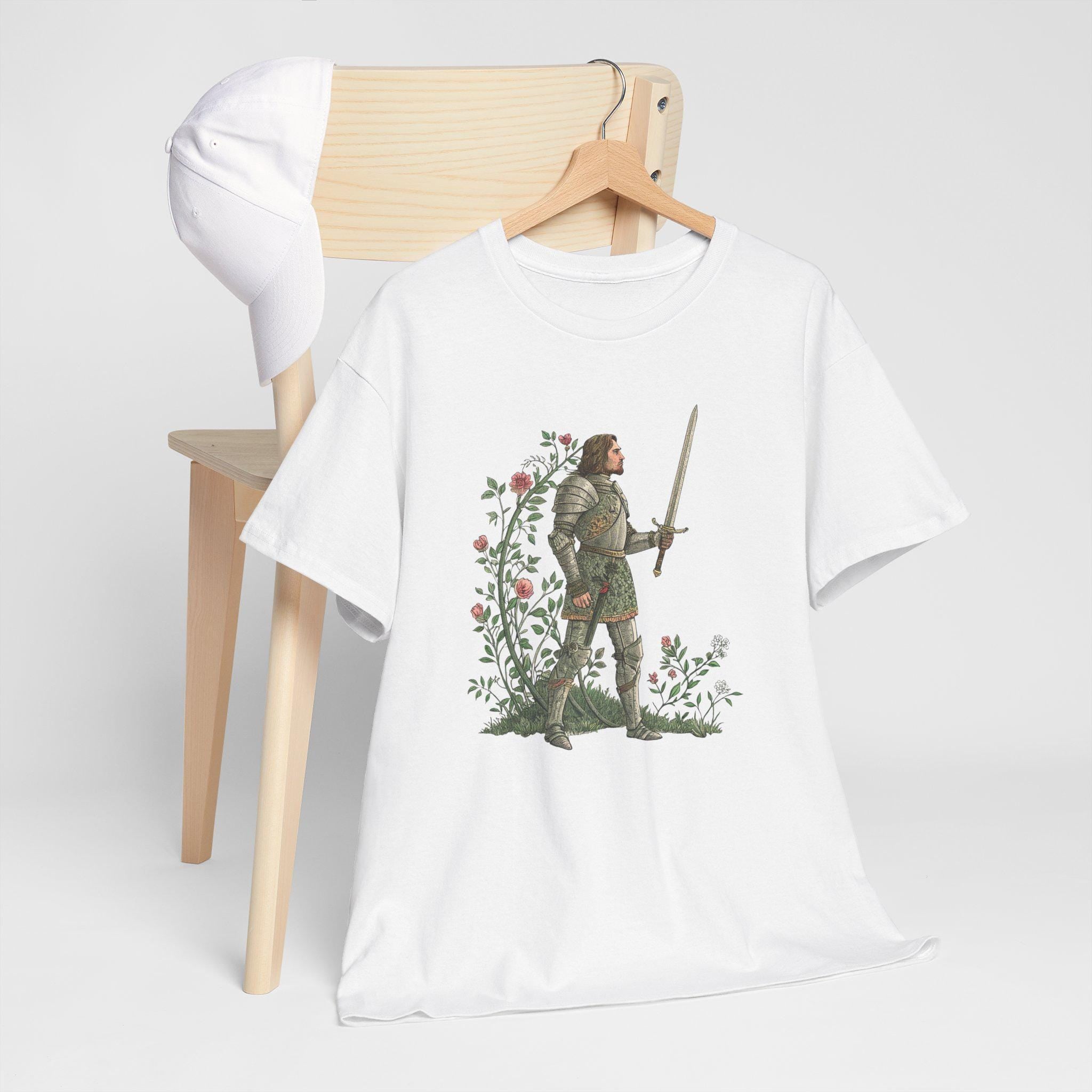 Castlecore Flower Knight Graphic Tee: Medieval Fantasy Unisex Shirt