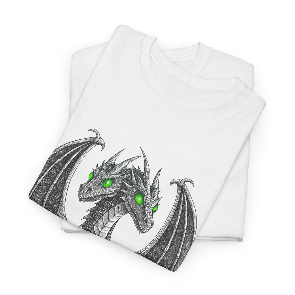 Two-Headed Dragon T-Shirt: Hand-Drawn Medieval Gothic Fantasy Tee