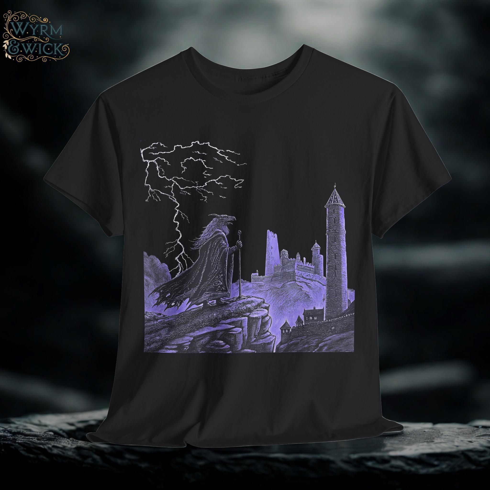 Draconic Wizard Graphic Tee: Vintage Gothic Castlecore Shirt