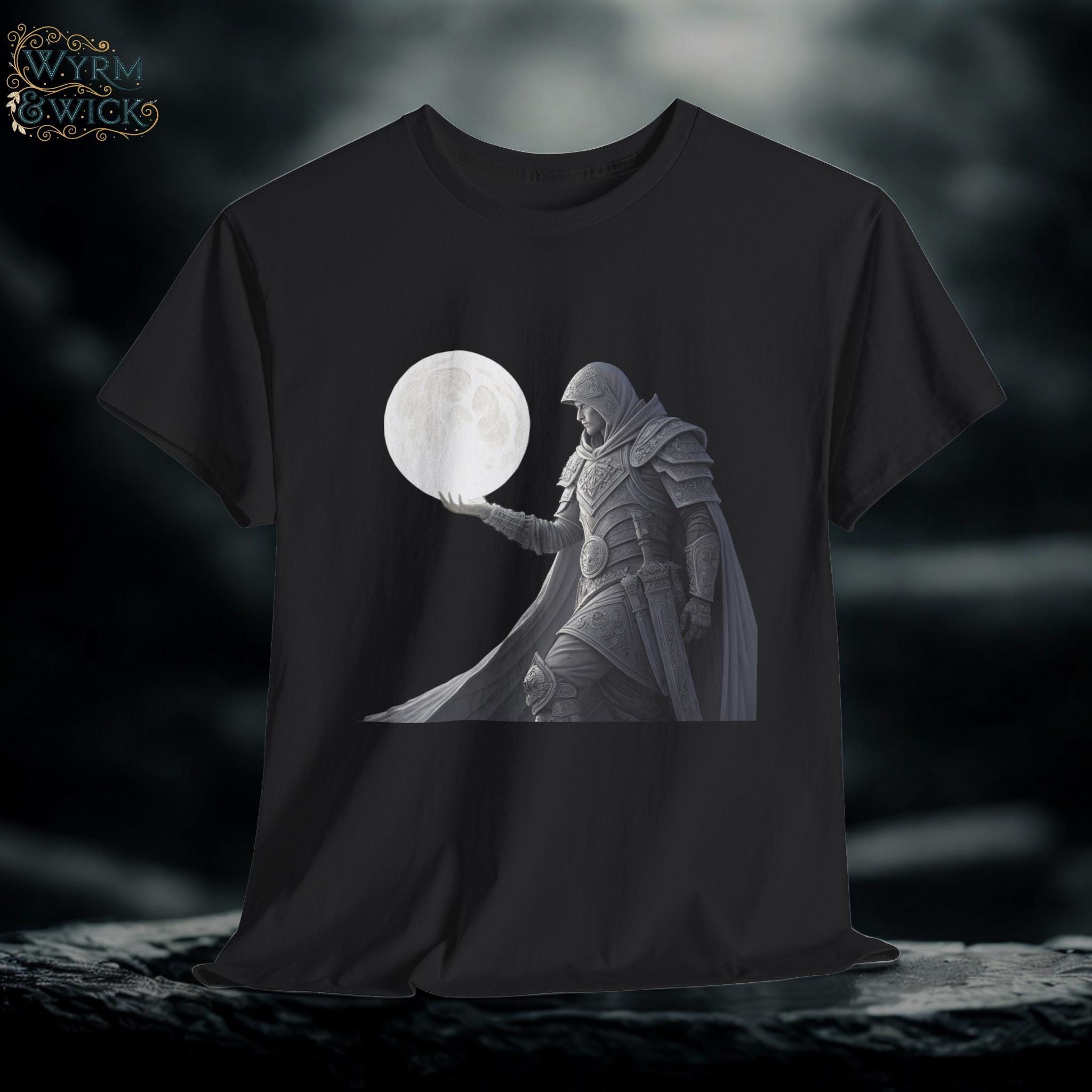 Medieval Knight Moon Graphic Tee: Fantasy Ren Faire T-Shirt
