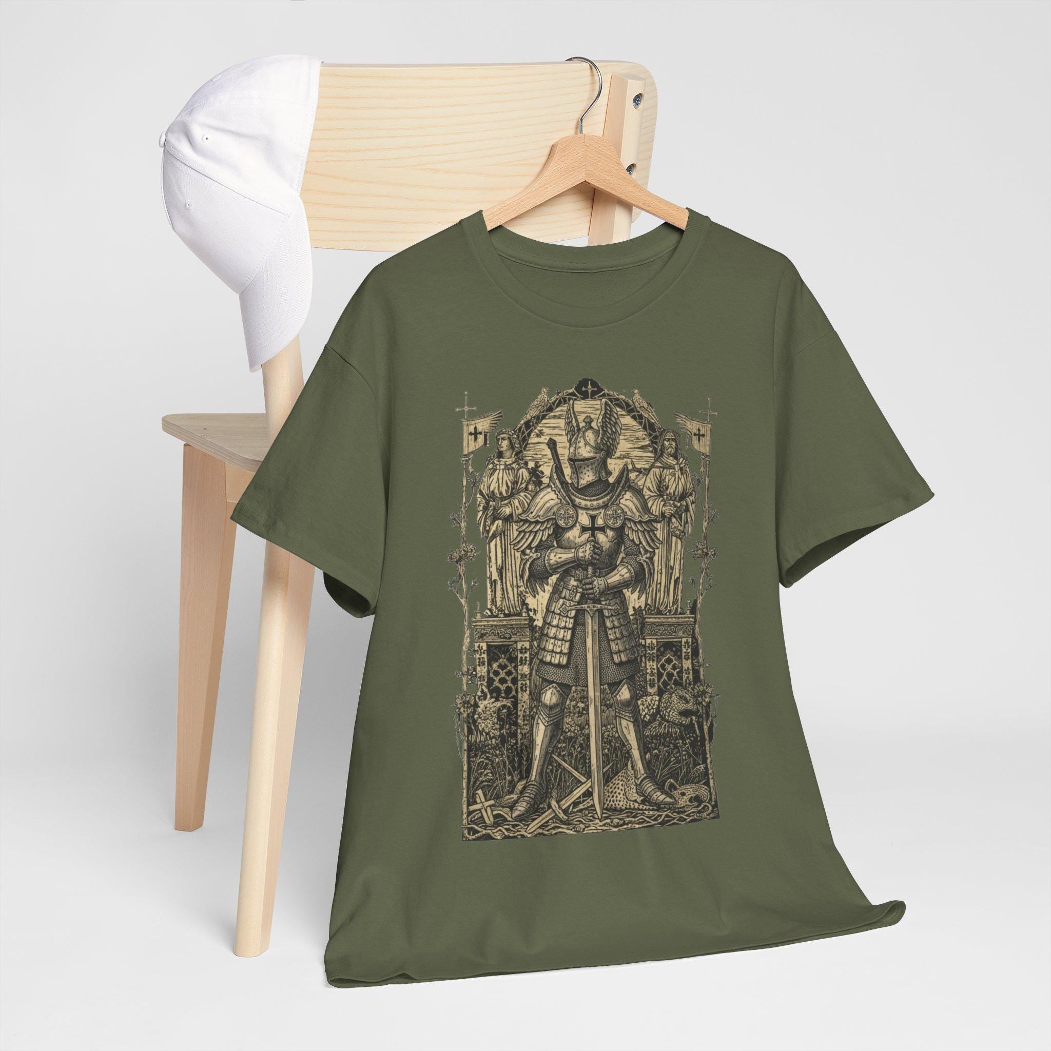 Castlecore Knight graphic tee | Medieval Armor Illustration