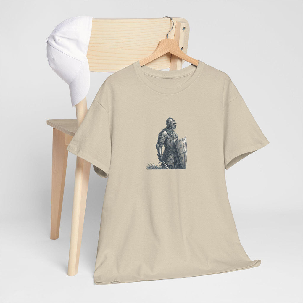 Armored Knight Unisex Cotton Tee: Battle-Ready Renaissance Style