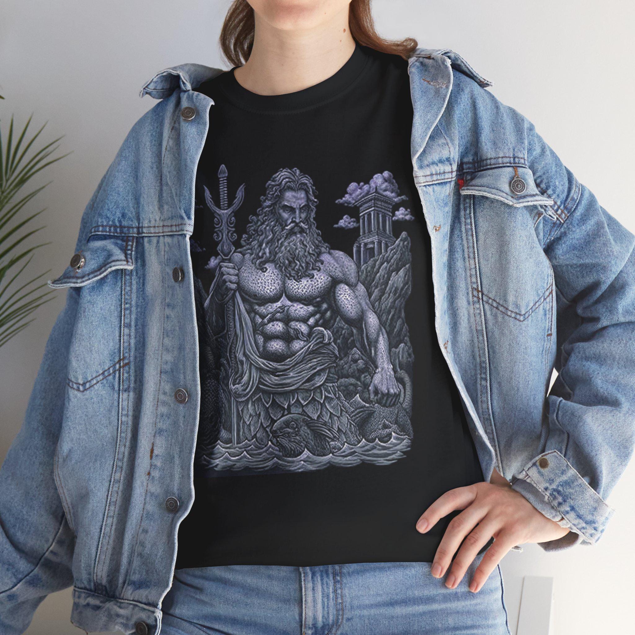 Poseidon Graphic Tee: Greek Mythology Ocean God T-Shirt