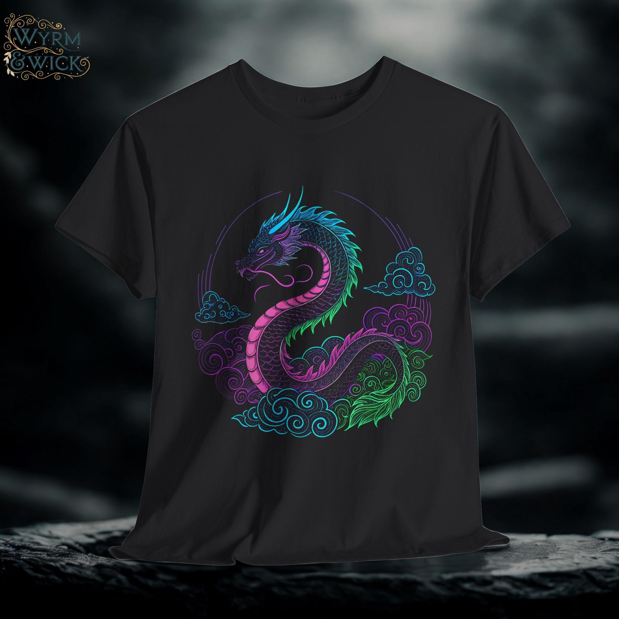 Cosmic Dragon Graphic Tee: Mystical Fantasy Unisex Shirt