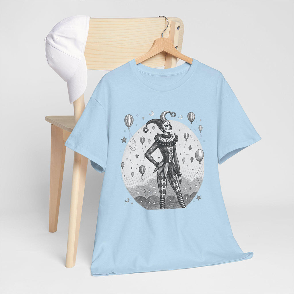 Female Harlequin Jester Graphic Tee: Medieval Renaissance Costume