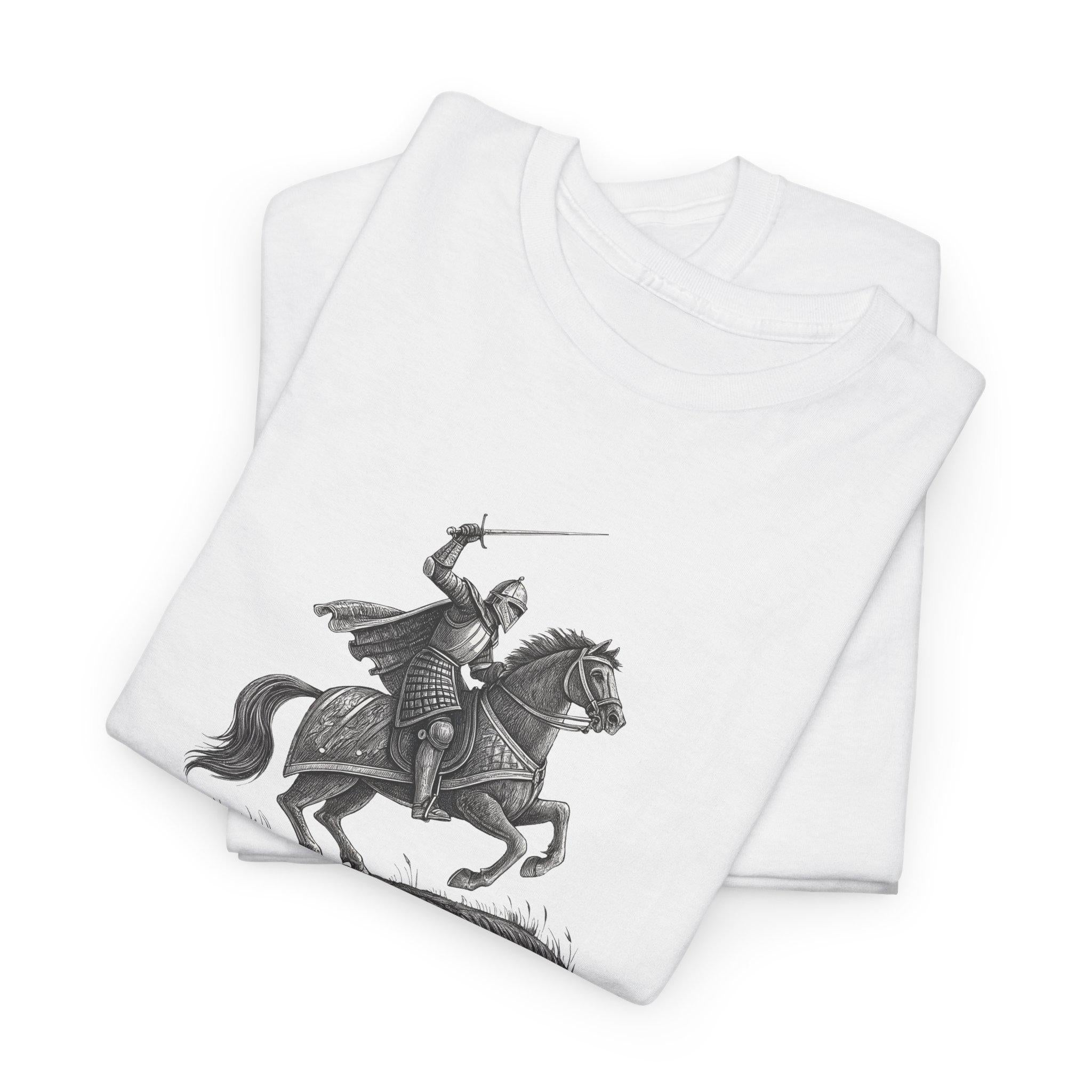 Knight on Horseback Graphic Tee: Medieval Horse Rider T-Shirt