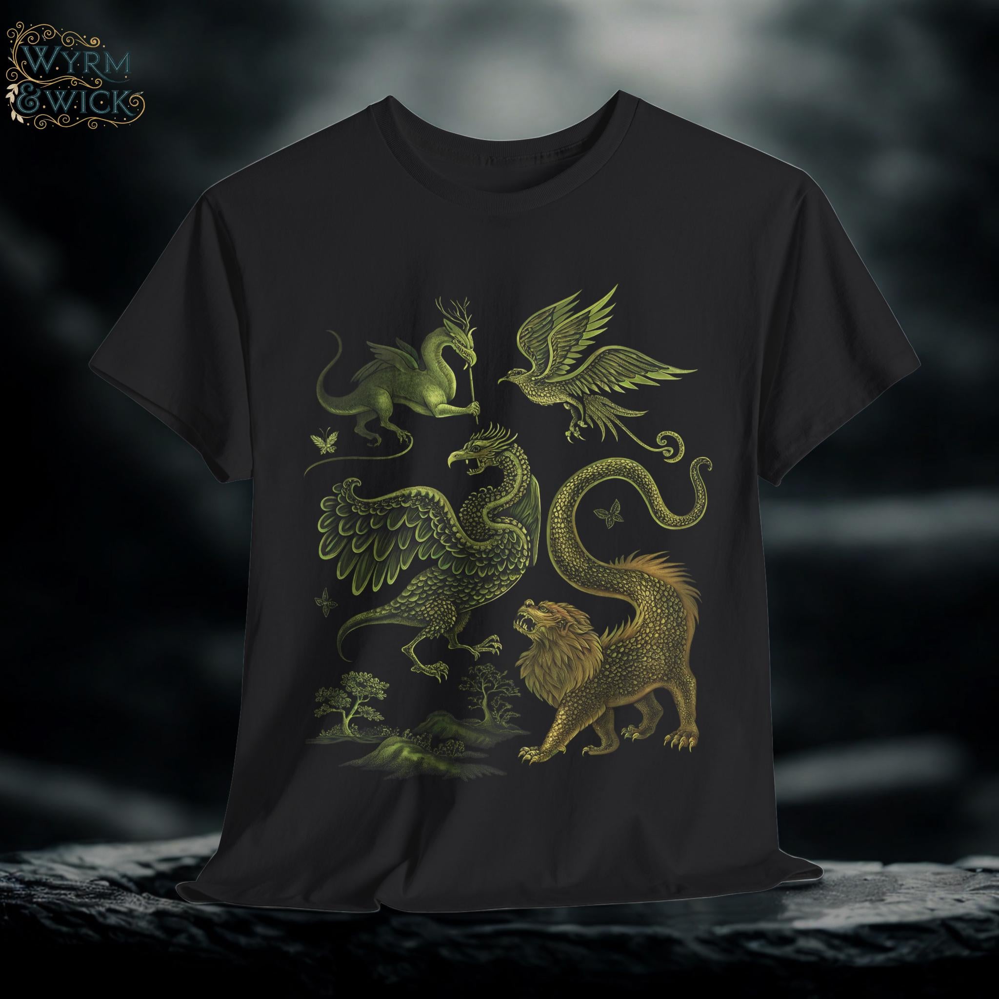 Castlecore Graphic T-Shirt: Medieval Fantasy, Mythical Creatures