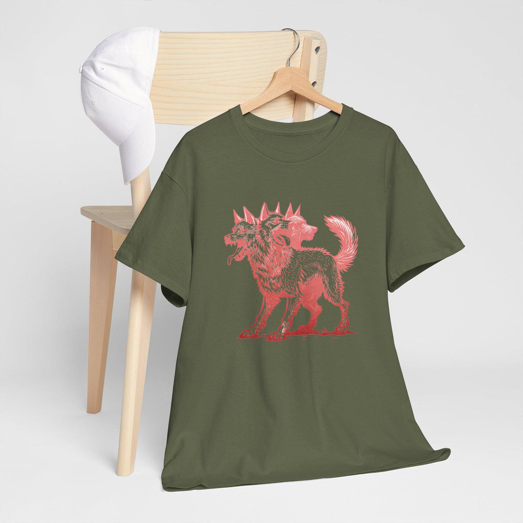 Cerberus Graphic Tee: Three-Headed Dog Mythology Shirt