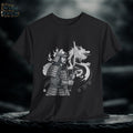 Samurai Dragon Graphic Tee: Hand-Drawn Japanese Warrior Shirt