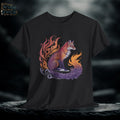 Mystical Fox Graphic Tee: Flamebound Fantasy Unisex T-Shirt