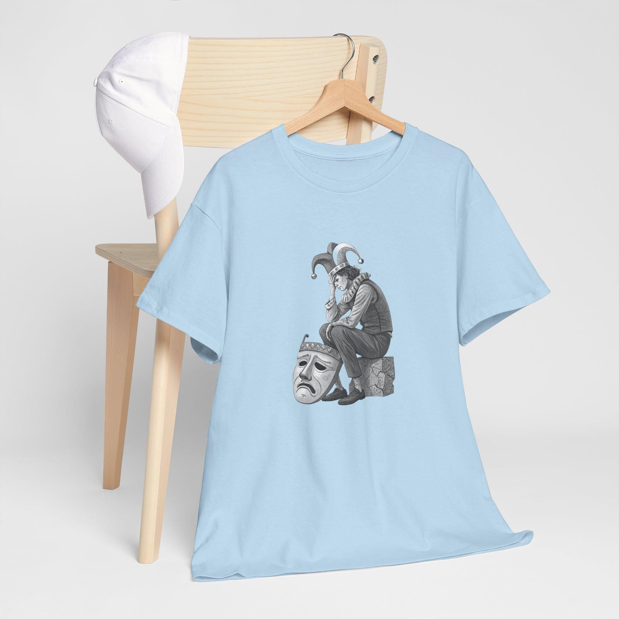 Crying Jester Graphic Tee: Medieval Castlecore Gothic Top