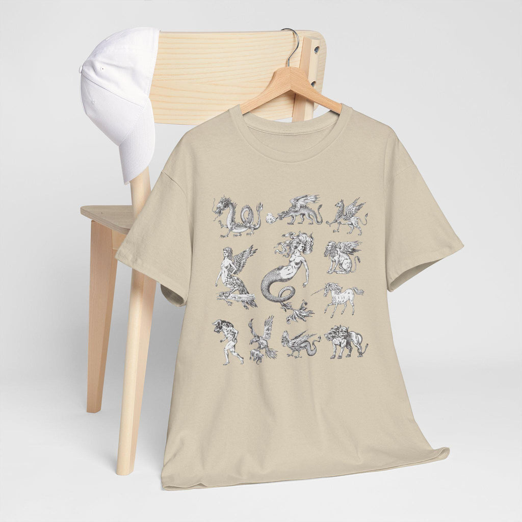 Castlecore Mythical Creatures Graphic Tee, Mystic Fantasy Shirt, Hand Drawn Unisex T-Shirt