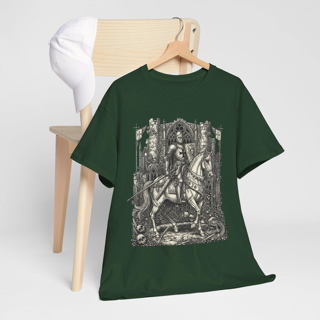 Knight Cavalry Riding Horse T-Shirt | Castlecore Medieval Armor Graphic Tee